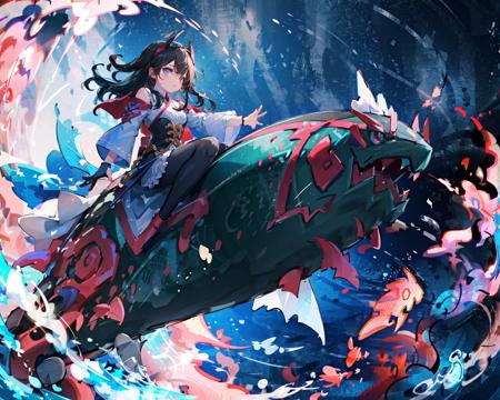 07905-1334489818-youweixuanyu,masterpiece,best quality,Highest picture quality,a girl riding on a fish,1girl, cloud,colorful, starry,.png